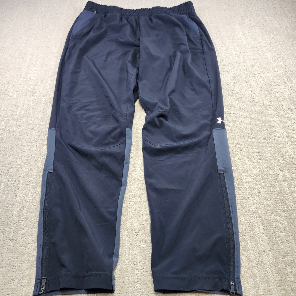 Under Armour Squad Warm Up Pants Men Large Sweatpant Track Training Black Gray
